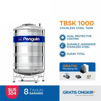 Penguin TBSK 1000 - Tandon Tangki Air Stainless Steel PDAM Kapasitas 1000 Liter