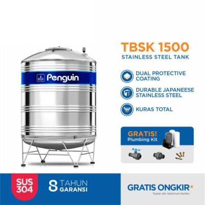 Penguin TBSK 1500 - Tandon Tangki Air Stainless Steel PDAM Kapasitas 1500 Liter