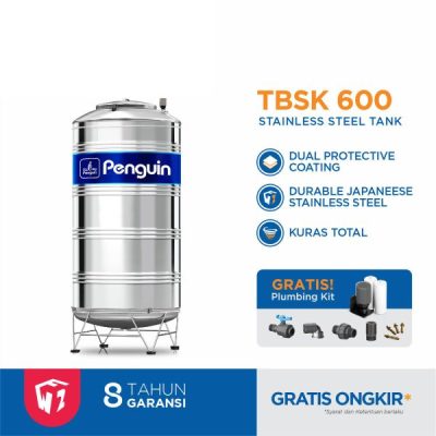 Penguin TBSK 600 - Tandon Tangki Air Stainless Steel PDAM Kapasitas 600 Liter