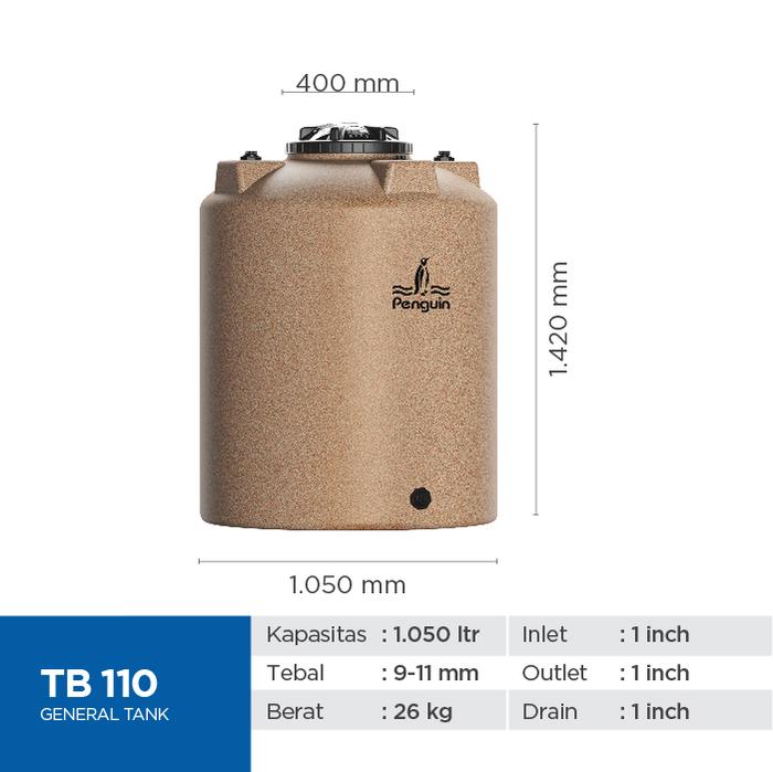Tangki Tandon Toren Air Kapasitas 1000 Liter Penguin TB 110-Spesifikasi