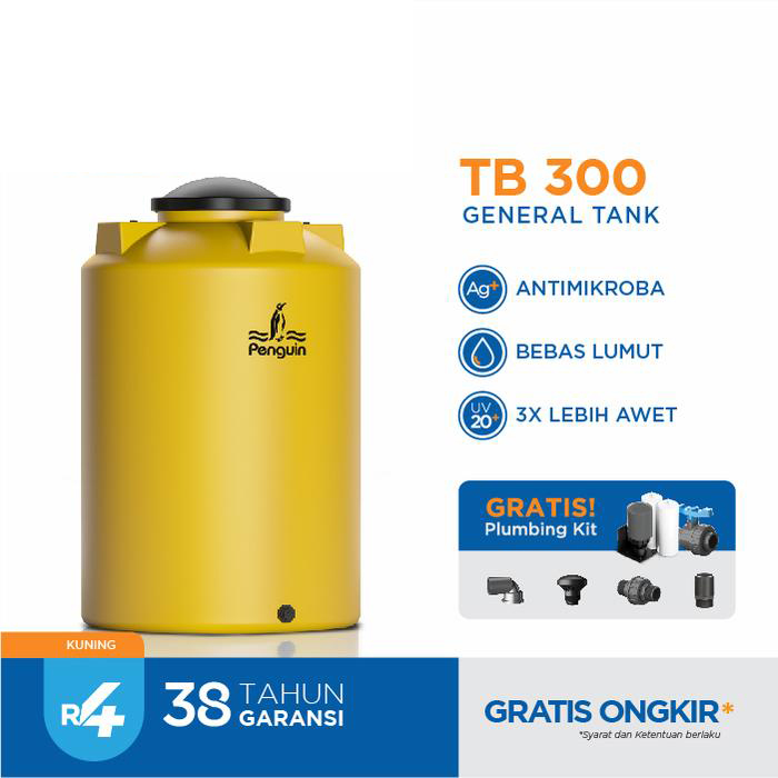 Tangki Tandon Toren Air Kapasitas 3100 Liter Penguin TB 300-Kuning
