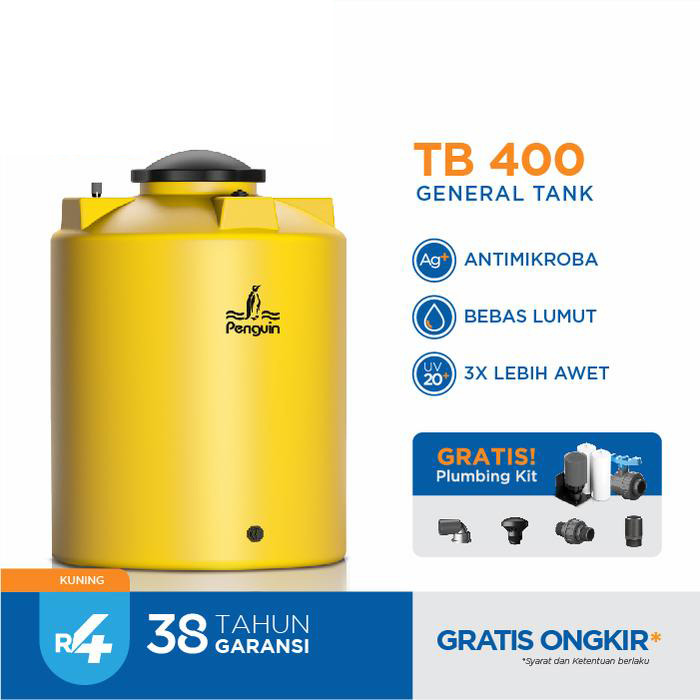 Tangki Tandon Toren Air Kapasitas 4100 Liter Penguin TB 400-Kuning